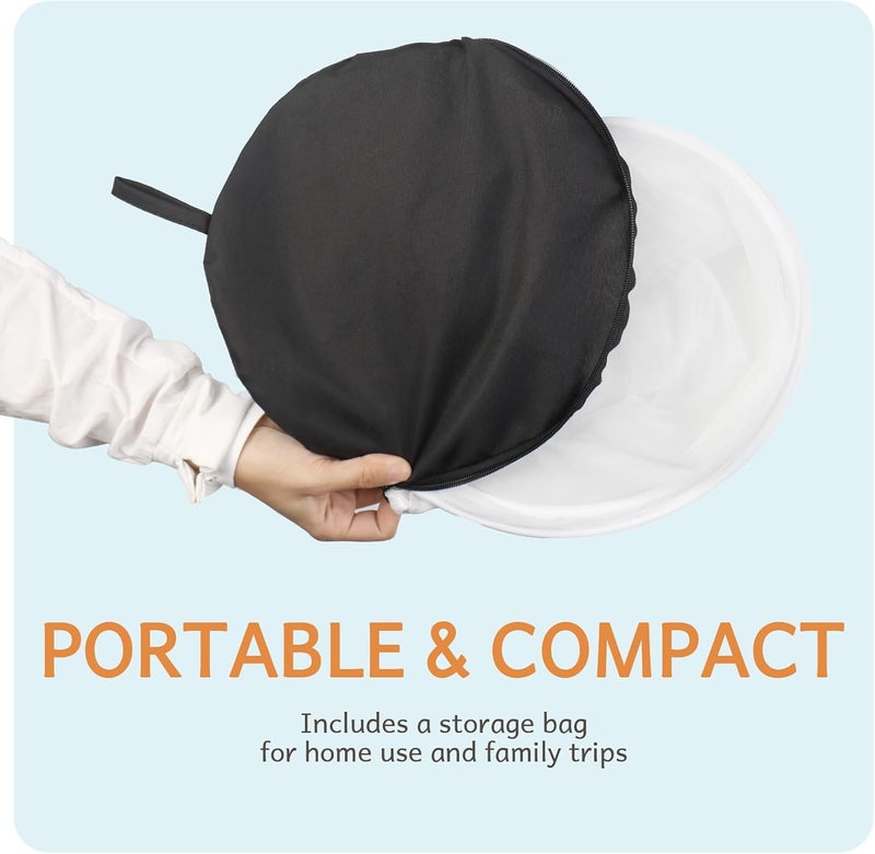 BEBONO Mosquito Net for Pack N Play, Keep Cats Out, Netting Cover with 2-Way Zipper for Playpen, Foldable with Storage Bag, White - Image 5